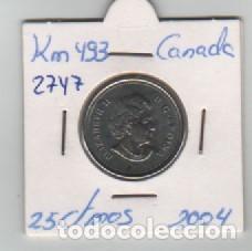 Monedas antiguas de Am&eacute;rica: MONEDA CANADA 25 CENTAVOS 2004 - Foto 1