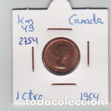 Monedas antiguas de Am&eacute;rica: MONEDA CANADA 1 CENTAVO 1964 - Foto 1