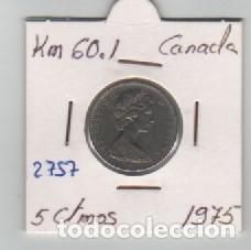 Monedas antiguas de Am&eacute;rica: MONEDA CANADA 5 CENTAVOS 1975 - Foto 1