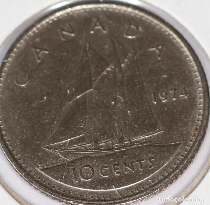 Monedas antiguas de Am&eacute;rica: DIEZ C&Eacute;NTIMO,CANAD&Aacute; 1974 - Foto 2