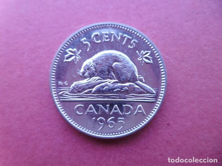 Monedas antiguas de Am&eacute;rica: CANADA MONEDA 5 CENTS 1965 - Foto 2