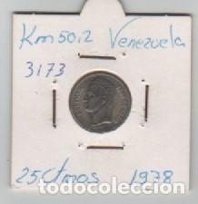 Monedas antiguas de Am&eacute;rica: MONEDA VENEZUELA 25 CENTAVOS 1978 - Foto 1