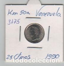 Monedas antiguas de Am&eacute;rica: MONEDA VENEZUELA 25 CENTAVOS 1990 - Foto 1