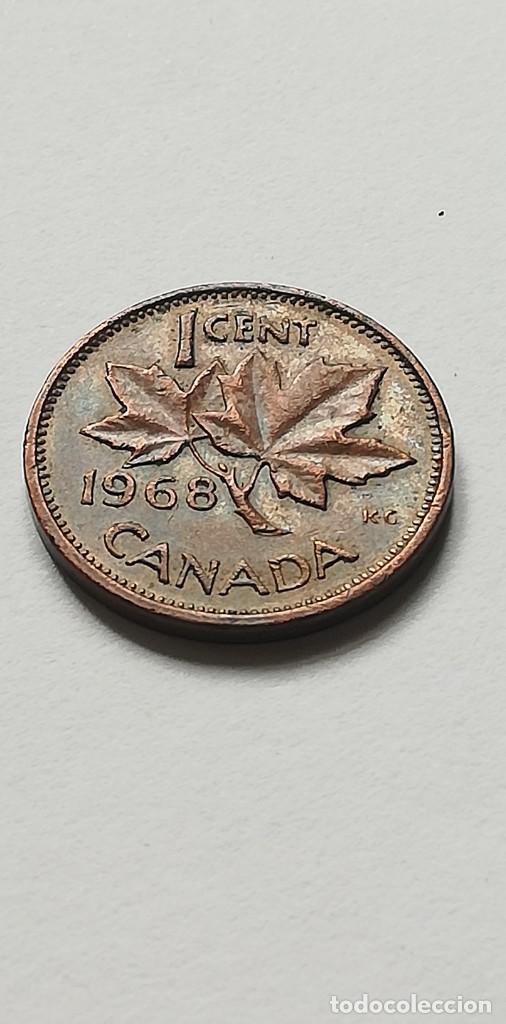 Monedas antiguas de Am&eacute;rica: 1 c&eacute;ntimo 1968 canad&aacute; - Foto 2