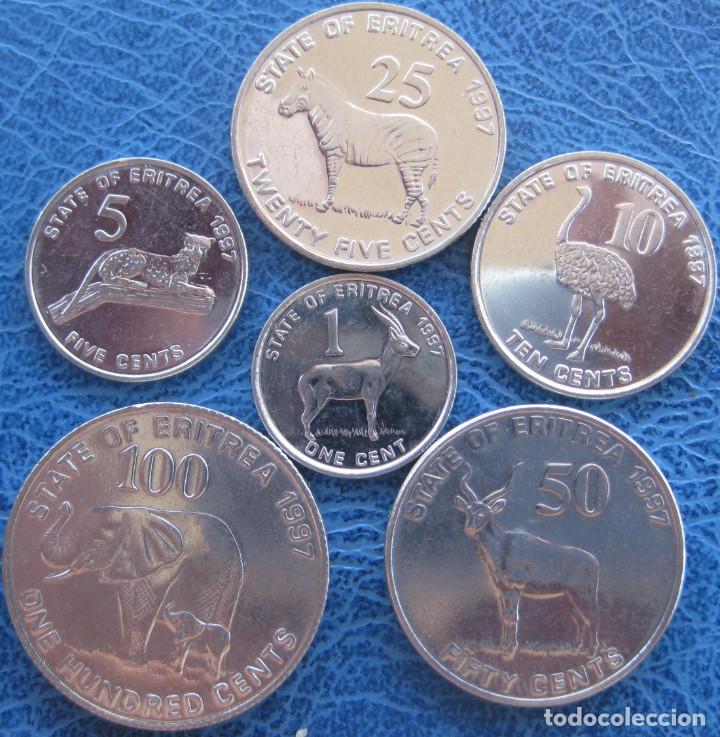 Monedas antiguas de Am&eacute;rica: Eritrea, Set de 6 monedas (1991): 1, 5, 10, 25, 50 y 100 Cents./ Sin Circular (ver fotos)