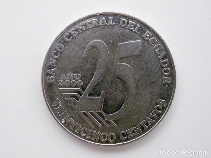 Monedas antiguas de Am&eacute;rica: MONEDA DE 25 CENTAVOS - ECUADOR 2000 - Foto 2