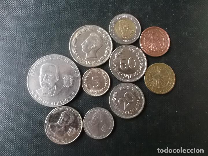 Monedas antiguas de Am&eacute;rica: conjunto de monedas variadas de Ecuador - Foto 1