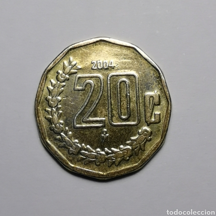 Monedas antiguas de Am&eacute;rica: KM# 548 ... MONEDA MEXICO ... 20 CENTAVOS 2004