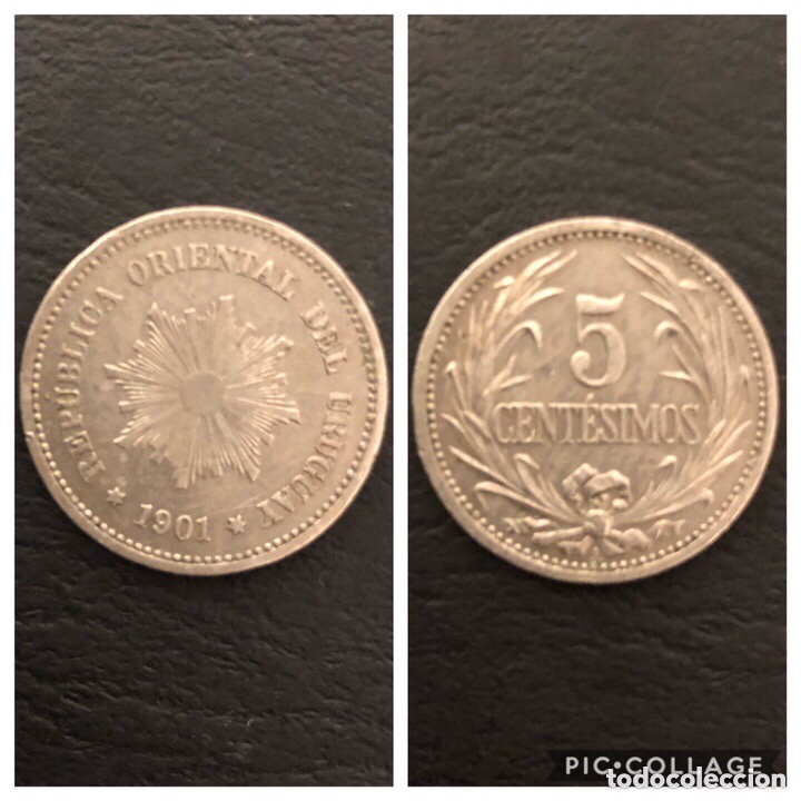 Monedas antiguas de Am&eacute;rica: Moneda 5 c&eacute;ntimos Uruguayo 1901 - Foto 1
