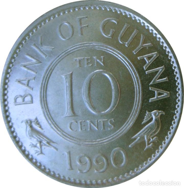 Monedas antiguas de Am&eacute;rica: Guyana, 10 C&eacute;ntimos 1990, KM#33./ Sin Circular. - Foto 1