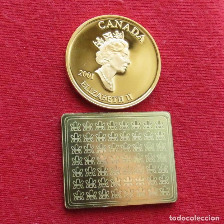 Monedas antiguas de Am&eacute;rica: Canada 3 cents 2001 + sello - Foto 2