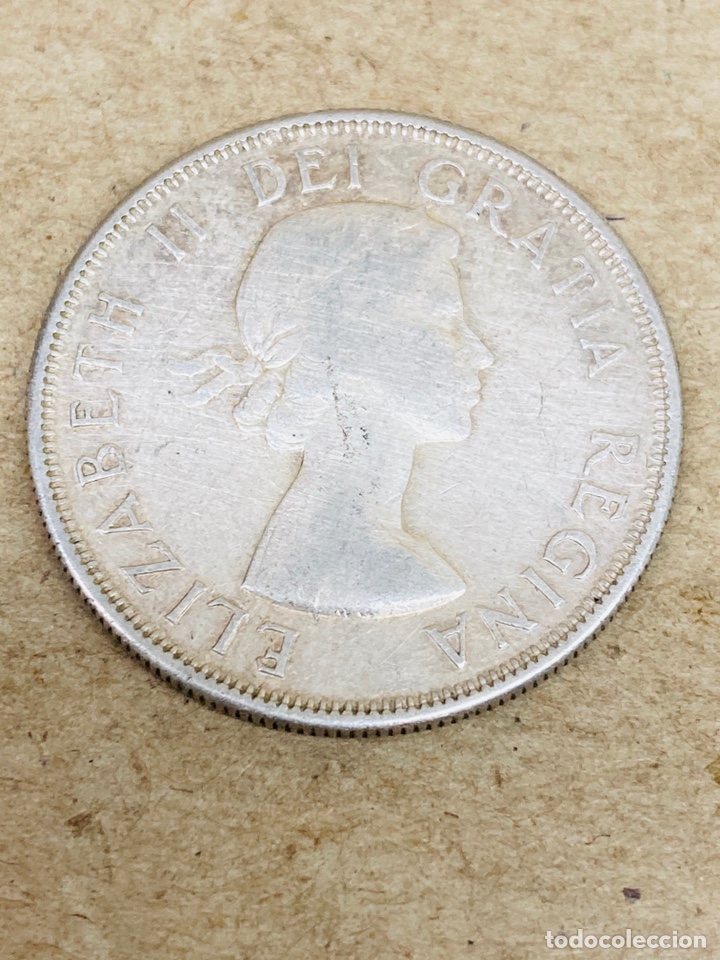 Monedas antiguas de Am&eacute;rica: Moneda de plata Ca&ntilde;ada 1955 - Foto 2