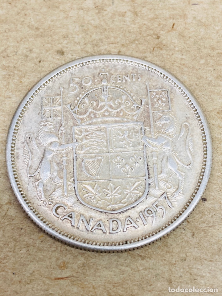 Monedas antiguas de Am&eacute;rica: Moneda de plata Ca&ntilde;ada 1955 - Foto 1