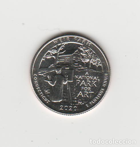 Alte M&uuml;nzen aus Amerika: ESTADOS UNIDOS- 1/4 DOLAR-CONNECTICUT-NATIONAL PARK FOR ART-2020-D