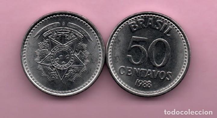 Monedas antiguas de Am&eacute;rica: BRASIL - 50 centavos 1988 - Foto 1