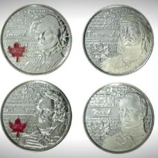 Monedas antiguas de América: SET DE 8 MONEDAS DE 1 CUARTO DE CANADA CONMEMORATIVAS DE LA GUERRA DEL 1812 - SIN CIRCULAR