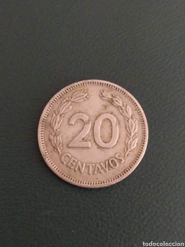 Monedas antiguas de Am&eacute;rica: 20 centavos 1974 Ecuador KM#77 - Foto 1