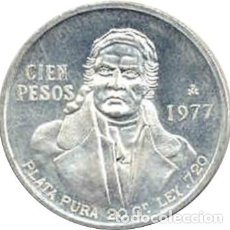 Monedas antiguas de América: MÉXICO. 100 PESOS. 1.977. PLATA