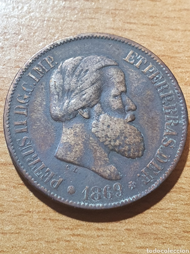 Monedas antiguas de Am&eacute;rica: Brasil 20 re&iacute;s 1869 - Foto 2