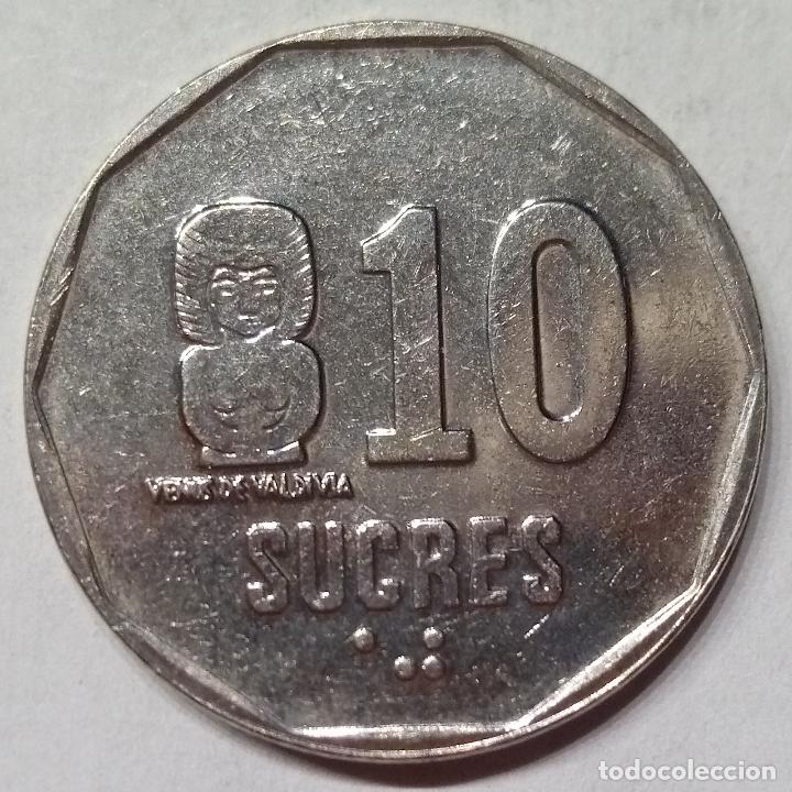Monedas antiguas de Am&eacute;rica: ECUADOR 10 SUCRES 1991 - Foto 2