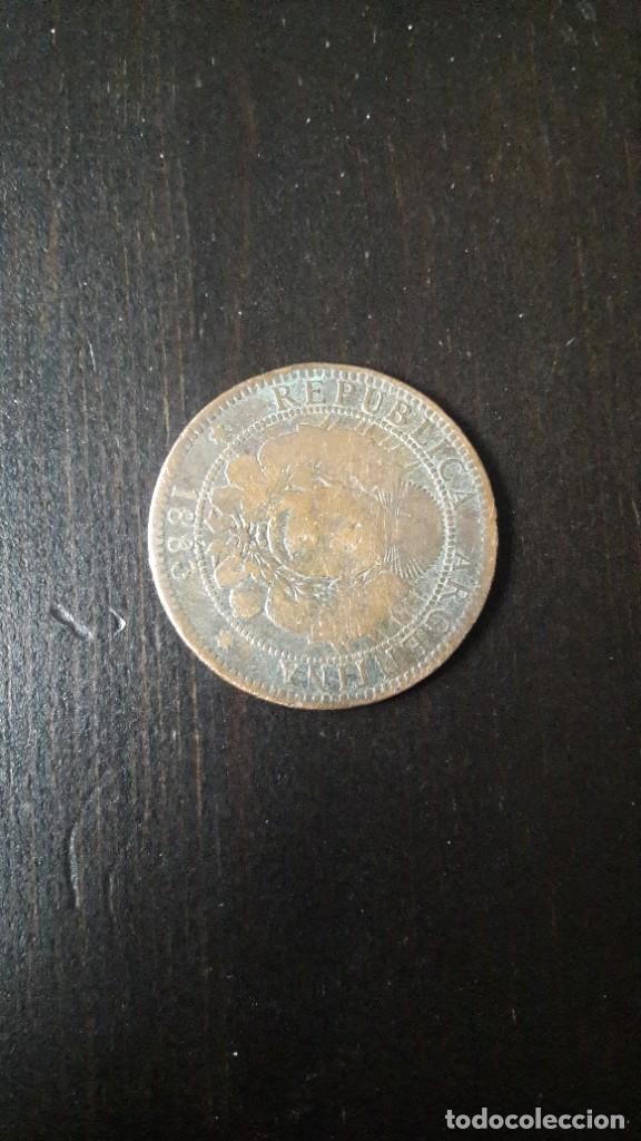 Monedas antiguas de Am&eacute;rica: 2 centavos 1883 Argentina - Foto 2
