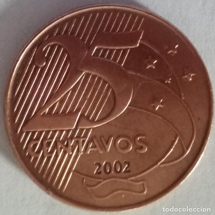 Monedas antiguas de Am&eacute;rica: BRASIL 25 CENTAVOS 2002 - Foto 2