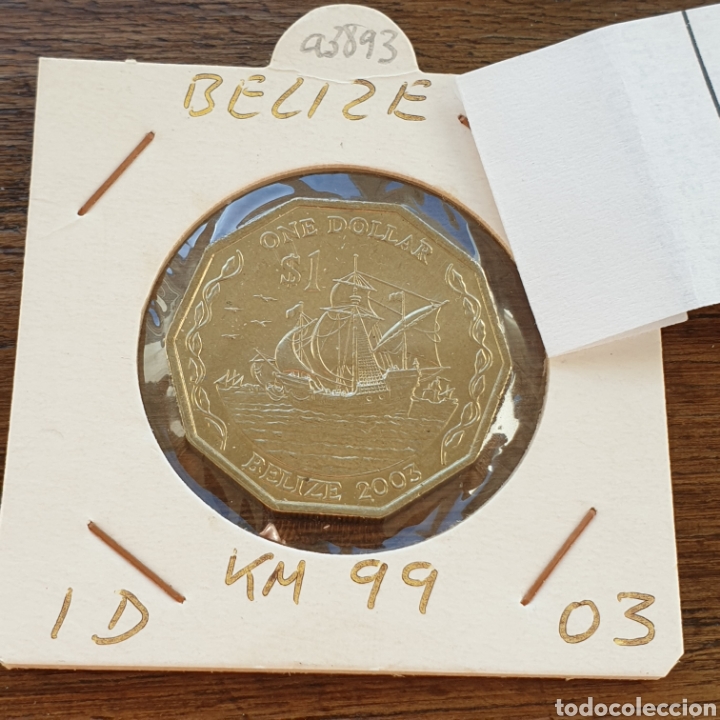 Monedas antiguas de Am&eacute;rica: Belice Belize 1 d&oacute;lar 2003 barco decagonal - Foto 1