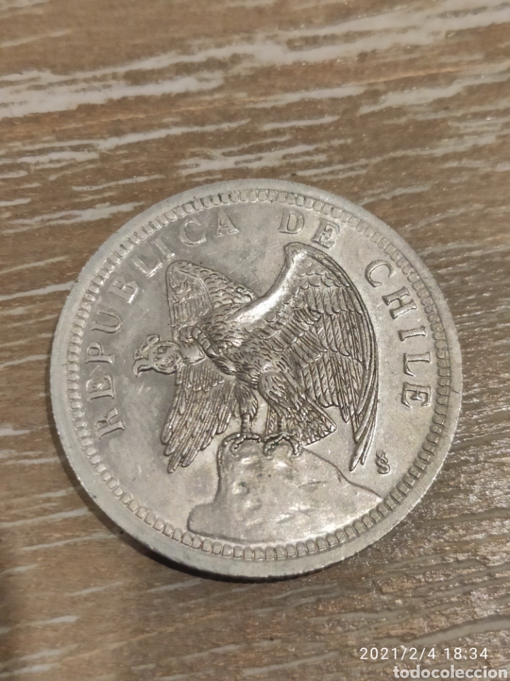 Monedas antiguas de Am&eacute;rica: Chile 1 peso 1933 - Foto 2