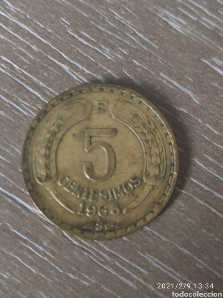 Monedas antiguas de Am&eacute;rica: Chile 5 cent&eacute;simas 1966 - Foto 1