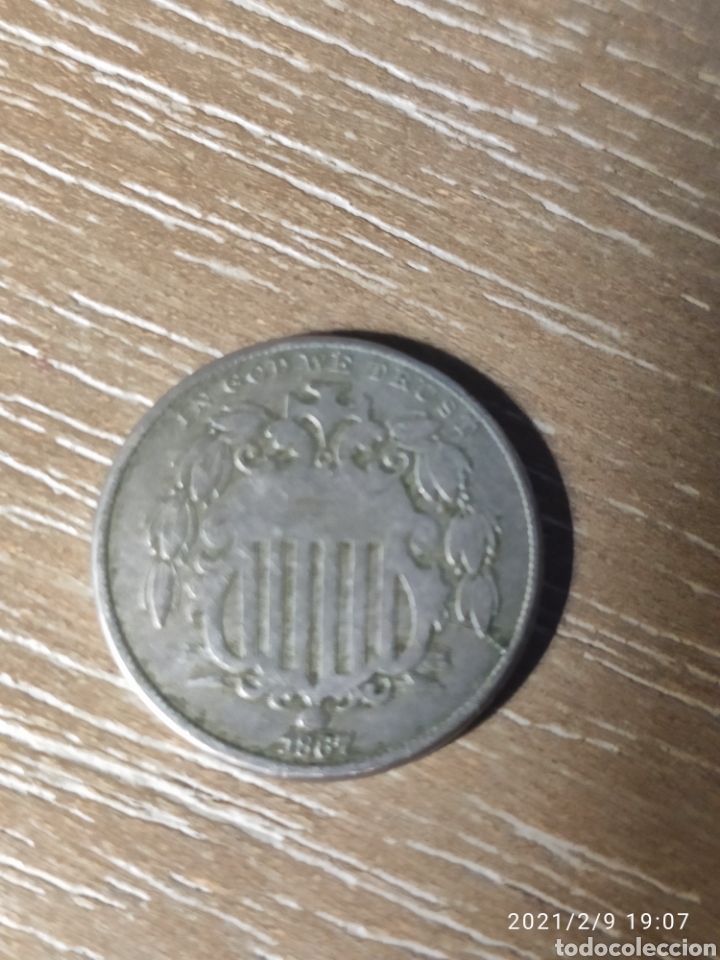 Monedas antiguas de Am&eacute;rica: USA 5 cent 1867 - Foto 2