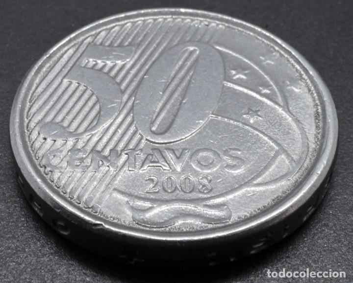Monedas antiguas de Am&eacute;rica: Brasil, 50 centavos 2008 - Foto 2