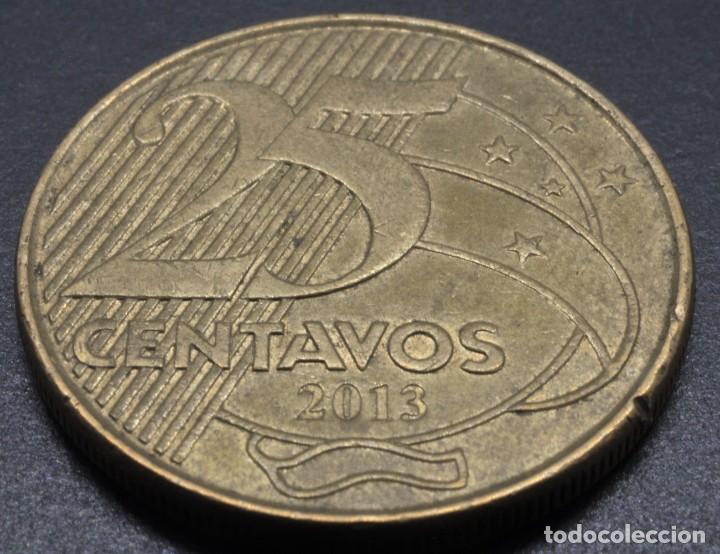 Monedas antiguas de Am&eacute;rica: Brasil, 25 centavos 2013 - Foto 2