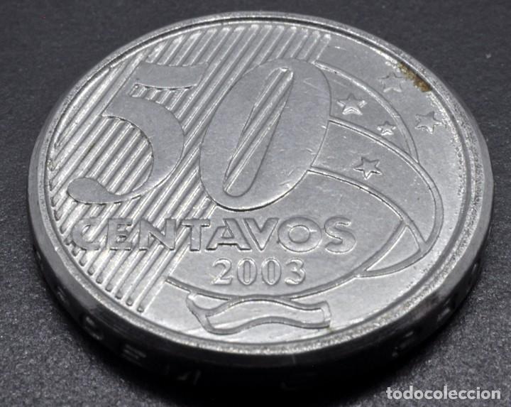 Monedas antiguas de Am&eacute;rica: Brasil, 50 centavos 2003 - Foto 2