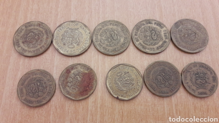 Monedas antiguas de Am&eacute;rica: Monedas de Peru. 10 y 20 centimos - Foto 2