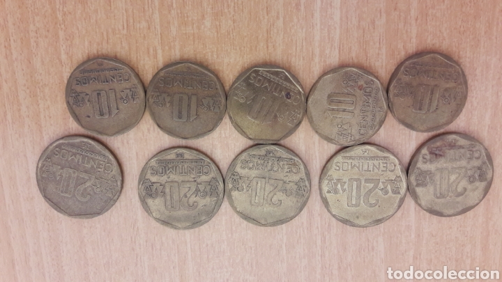 Monedas antiguas de Am&eacute;rica: Monedas de Peru. 10 y 20 centimos - Foto 1