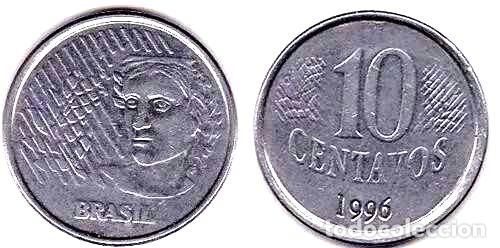 Monedas antiguas de Am&eacute;rica: brasil moneda 10 centavos 1996 - Foto 1