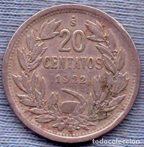 Monedas antiguas de Am&eacute;rica: chile 20 centavos 1922 - Foto 1