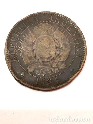 Monedas antiguas de Am&eacute;rica: moneda argentina 2 centavos 1894 - Foto 1