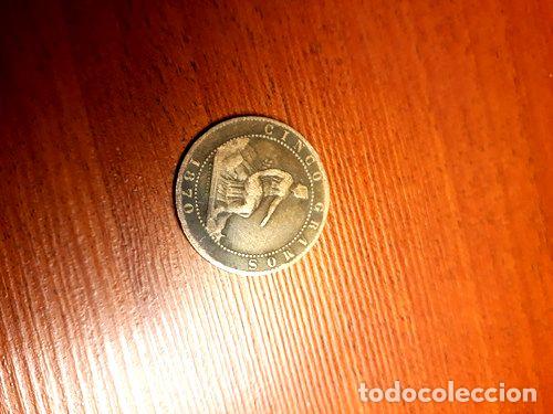 Monedas antiguas de Am&eacute;rica: moneda gob prov espana cinco centimos 1870 - Foto 1