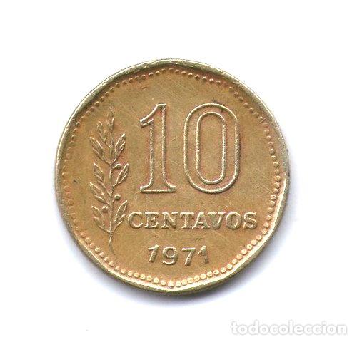 Monedas antiguas de Am&eacute;rica: moneda de argentina de 10 centavos 1971 - Foto 1