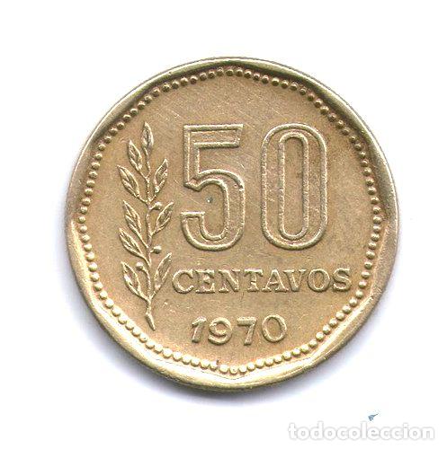 Monedas antiguas de Am&eacute;rica: moneda de argentina de 50 centavos ano 1970 - Foto 1