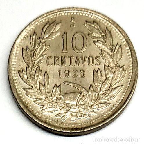 Monedas antiguas de Am&eacute;rica: monedas 10 centavos chile 1923 - Foto 1