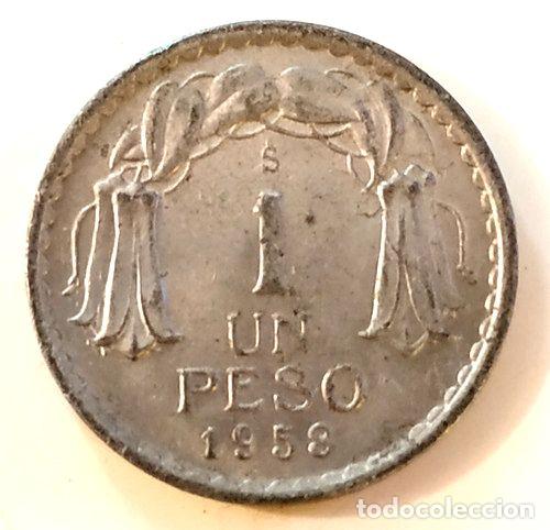Monedas antiguas de Am&eacute;rica: moneda 1 peso chile 1958 - Foto 1