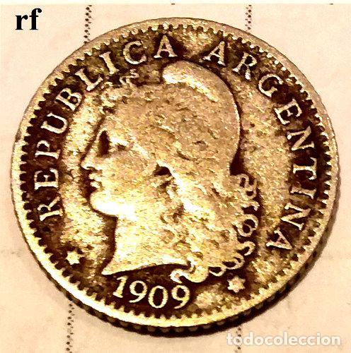 Monedas antiguas de Am&eacute;rica: moneda argentina 5 centavos 1909 - Foto 1
