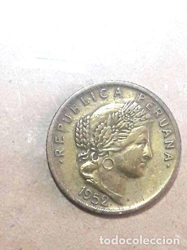 Monedas antiguas de Am&eacute;rica: moneda de peru de 10 centavos del ano 1952 - Foto 1