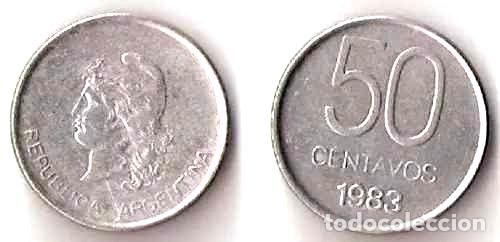 Monedas antiguas de Am&eacute;rica: argentina moneda 50 centavos 1983 - Foto 1