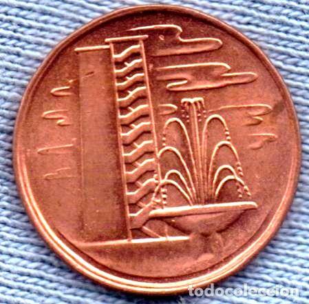 Monedas antiguas de Am&eacute;rica: singapur 1 cent 1981 edificios de departamentos fuente - Foto 1