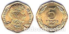 Monedas antiguas de Am&eacute;rica: chile moneda 5 pesos 2007 - Foto 1