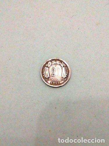 Monedas antiguas de Am&eacute;rica: moneda 20 centavos de chile ano 1944 - Foto 1