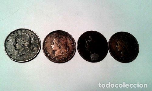 Monedas antiguas de Am&eacute;rica: monedas argentina de dos centavos de - Foto 1